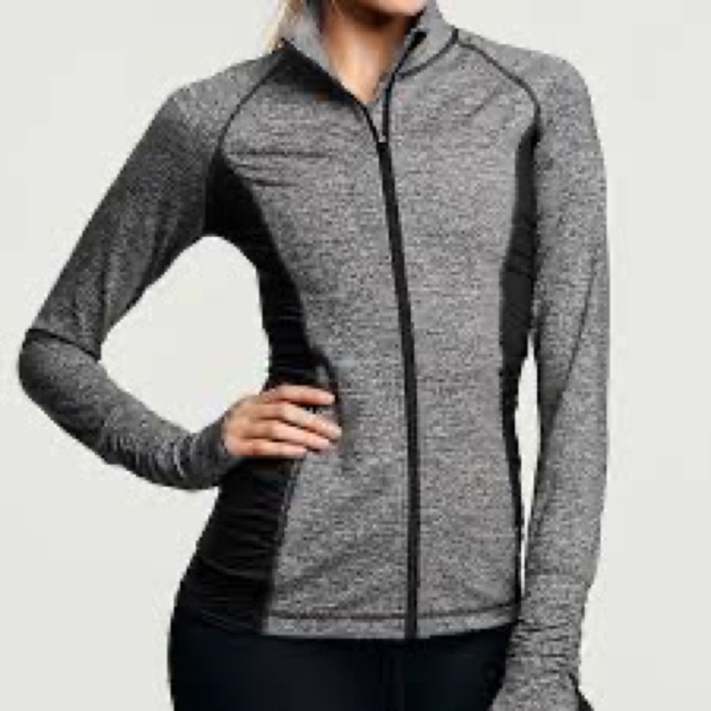 VSX Sport Victorias Secret knockout heather gray/black athletic jacket zip S